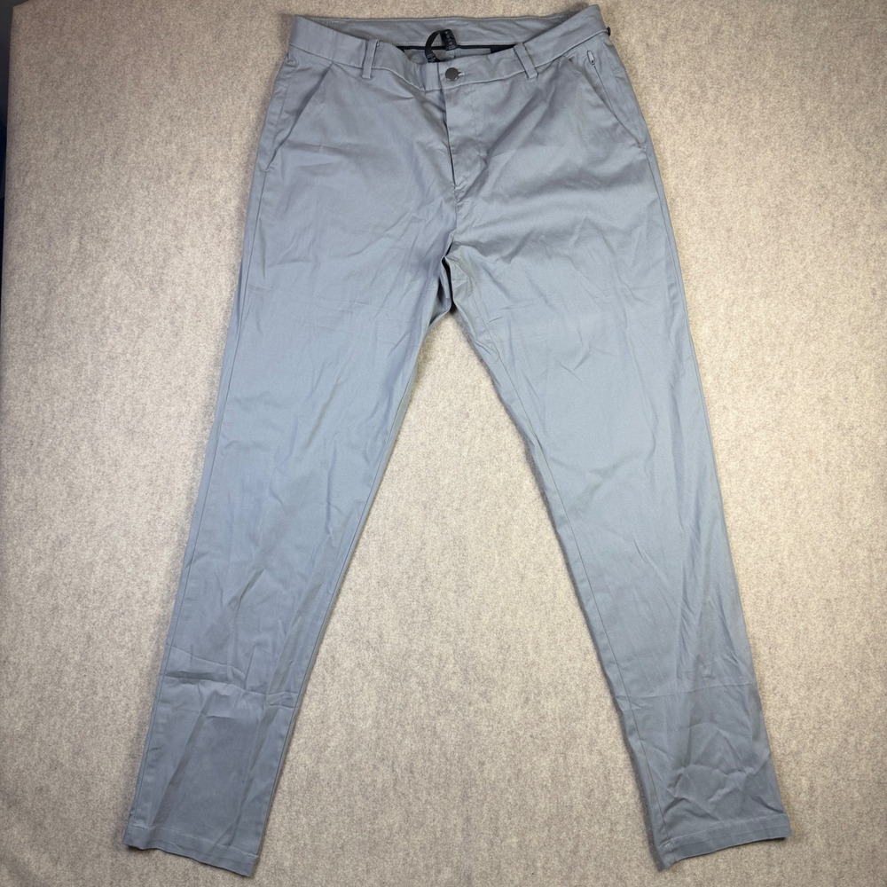 Lululemon Commission Pant Slim Grey Chino Trousers Mens 34 Cotton Blend Stretch